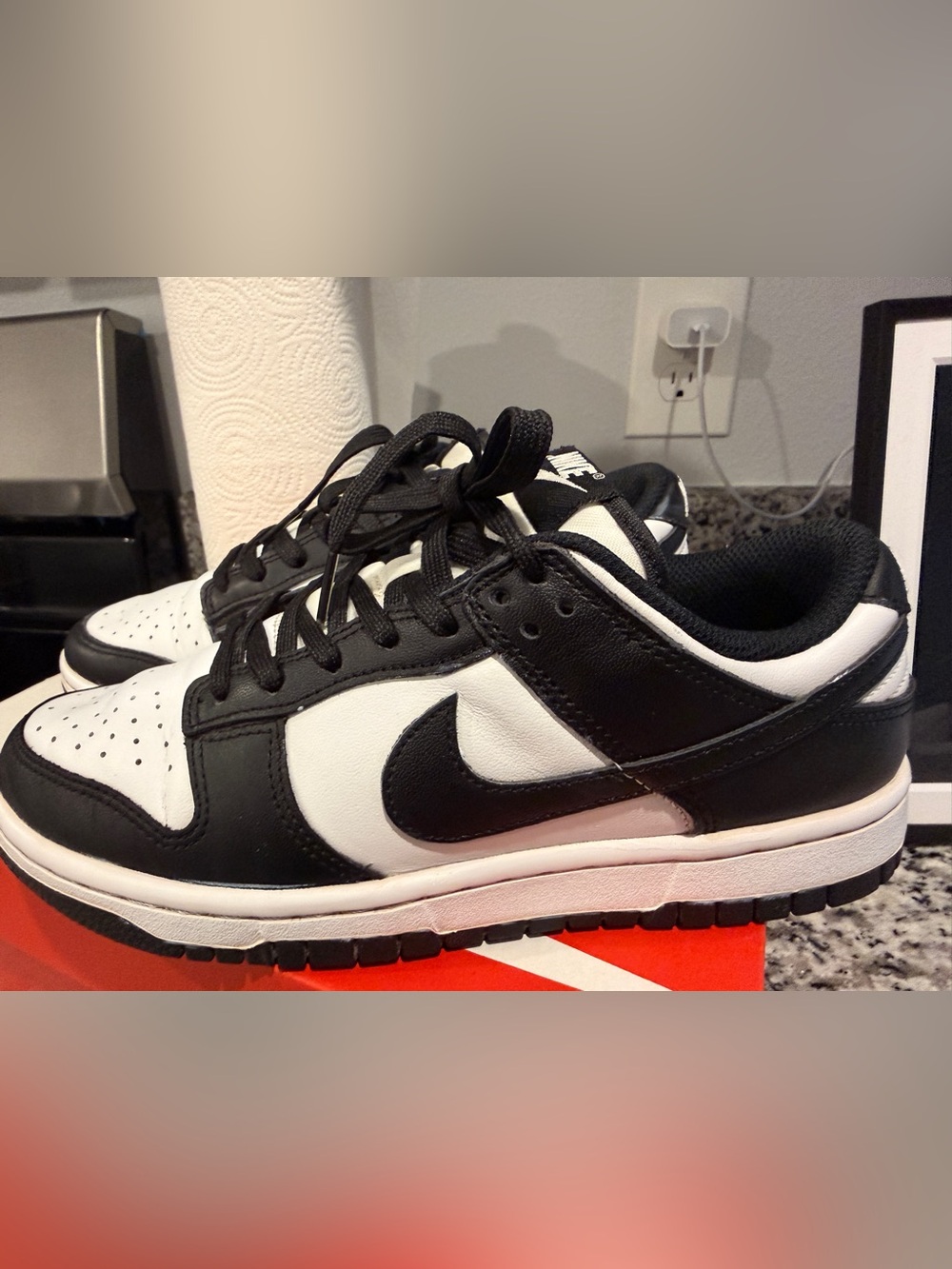 Nike Kids Black and White Low-Top Sneakers with Swoosh